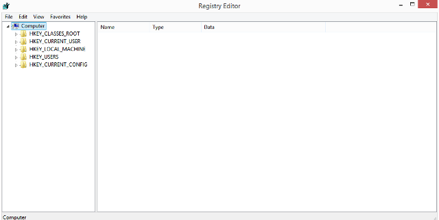 registry editor window