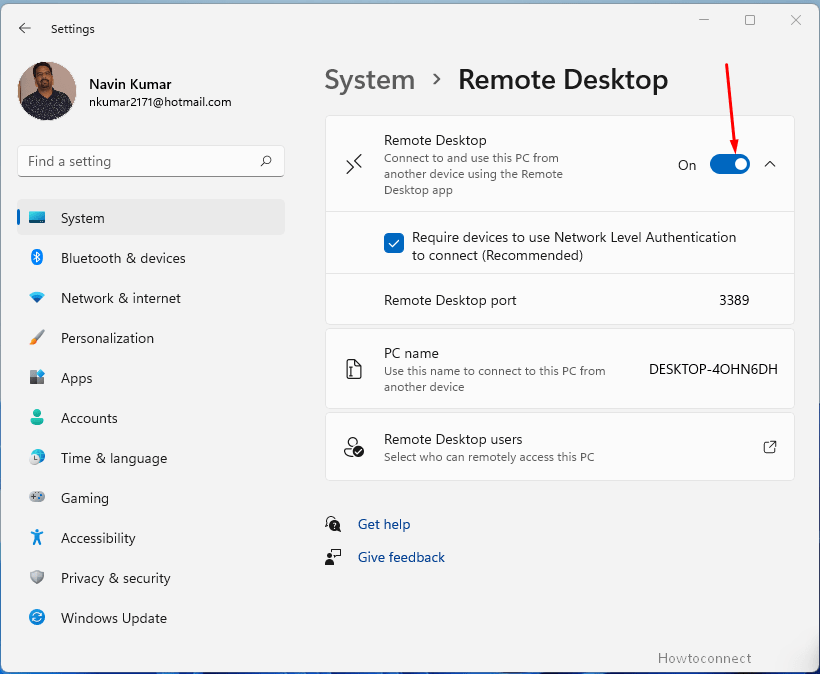 Enable remote. Windows 10 Set up archiving on Remote PC.