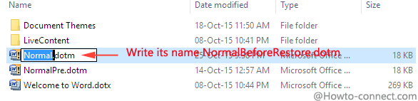 rename folder to NormalBeforeRestore.dotm