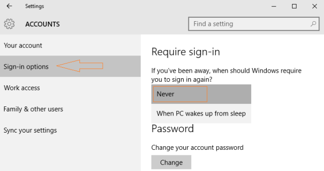 require sign- in in the accounts window on settings app