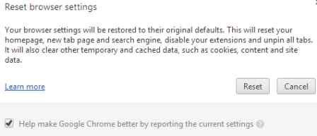 Reset Chrome Browser Settings After Hacked