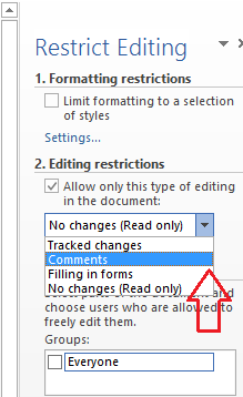 restrict editing comments option in word 2013 restrict editing comments option in word 2013