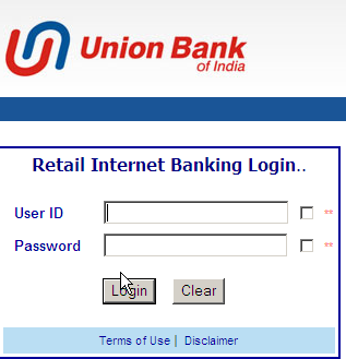 retail banking login page