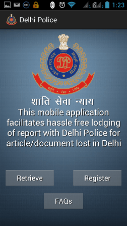 How to retrieve Delhi Police Lost Report Android App on Phone