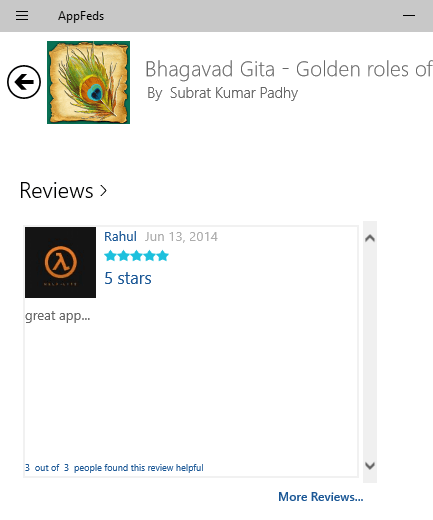 review of bhagvadgita app on appfed