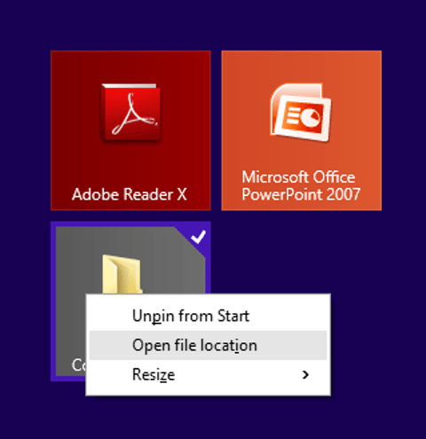 right click on tile How to Change App Icon Pinned on Windows 8.1 Start Screen