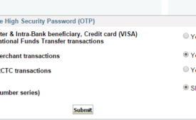 sbi one time password settings