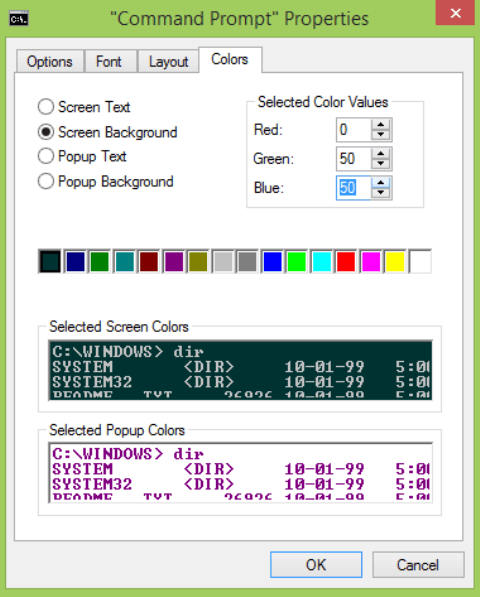 Change Color and Font of Command Prompt in Windows 8