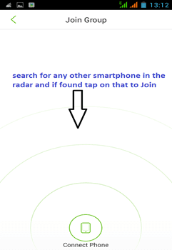 searching for any other smartphone to connect by xender