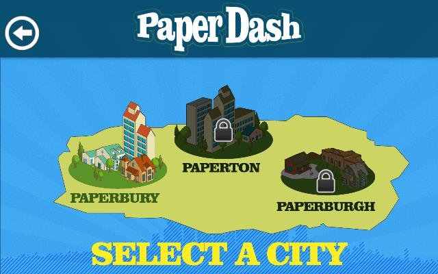 select a city Paper Dash Windows 8 App - Play Adventure Game