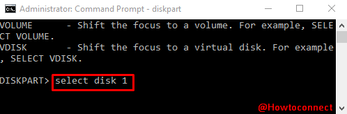 select disk command
