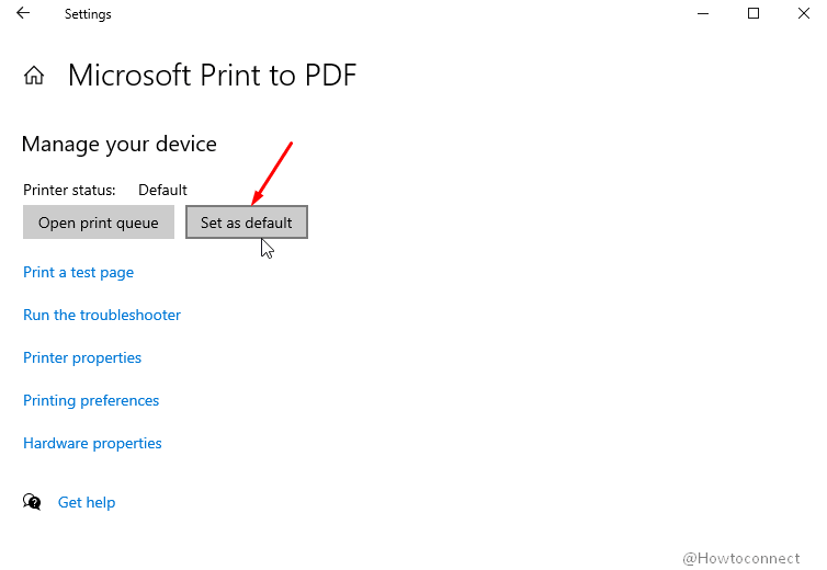 set as default microsoft print to pdf