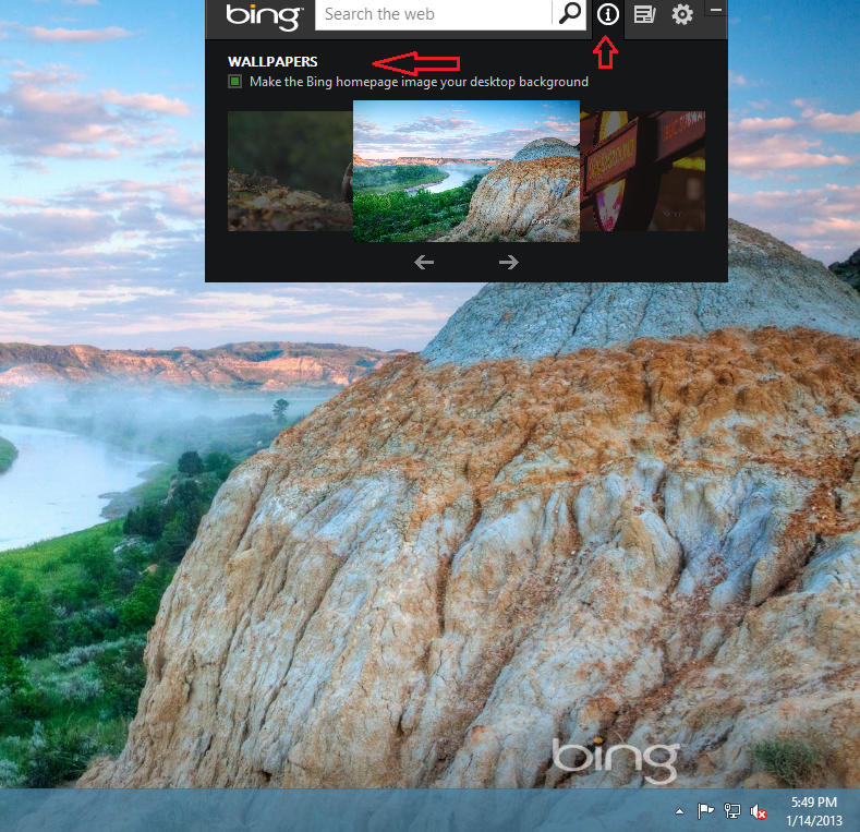 set bing homepage as desktop background in windows 8