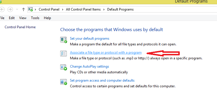 set default programs in windows 8