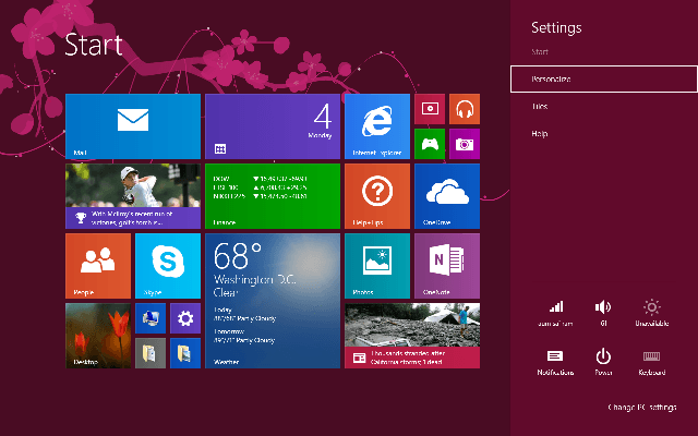 settings on start screen Ultimate Guide To Personalize Windows 8.1 Start Screen