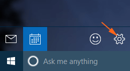 settings symbol on calendar