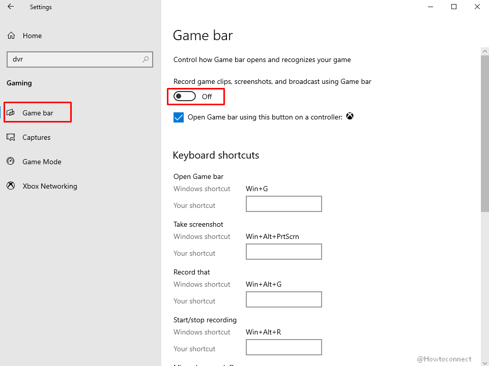 settings to turn off game mode