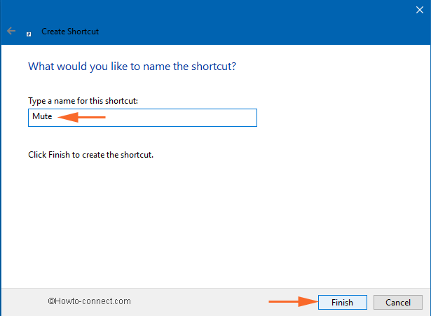 shortcut name mute and finish button