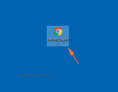 shortcut of the battery report on desktop