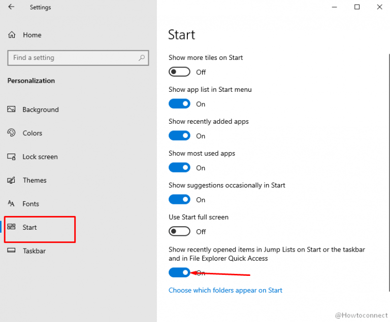Jump Lists Windows 10 Set Number of Recent Items to Show