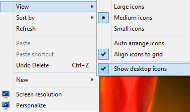 show desktop icons How to Enable the Classic Icons on Windows 8 Desktop