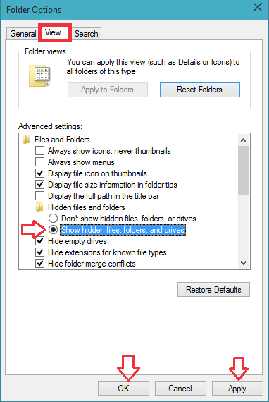 show hidden files check box Enable Hidden Files and Folders in Windows 10