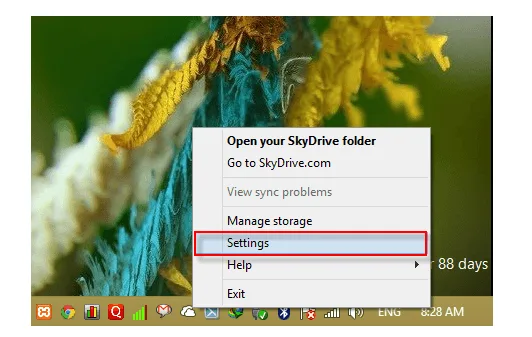 skydrive setting image