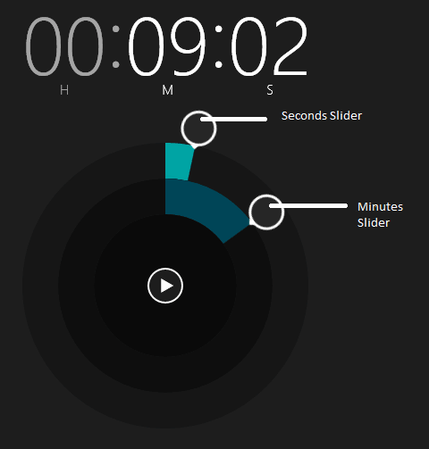 slider setting for timer in alarm in windows 10