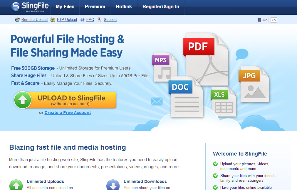 slingfile file hosting website