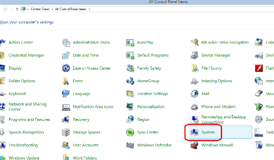 system in all control panel items system in all control panel items
