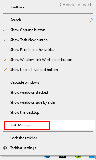 task manager in right click context menu of taskbar task manager in right click context menu of the taskbar