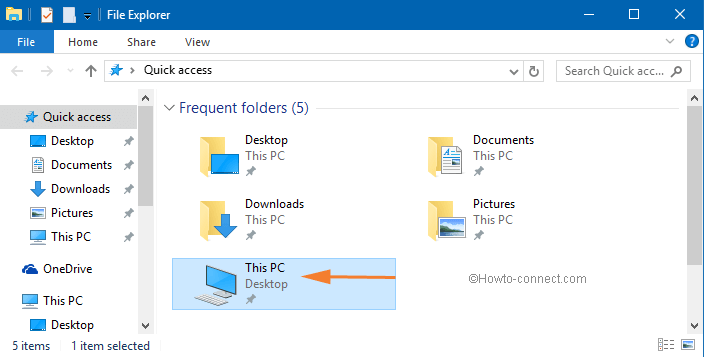 this pc in Quick access window
