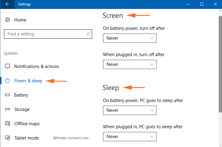 time dropdowns for screen and sleep