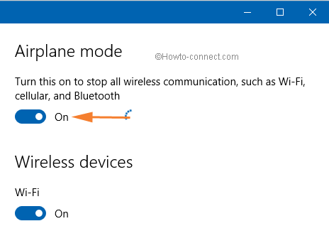 toggle airplane mode