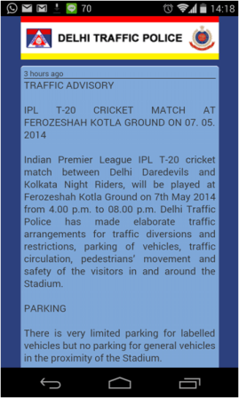 traffic advisory
