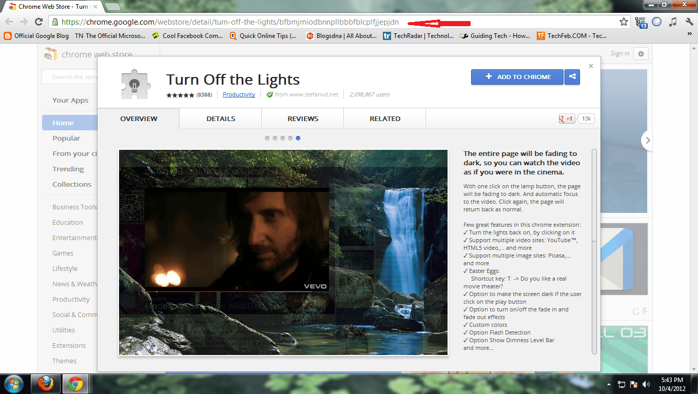 turn off light extension image
