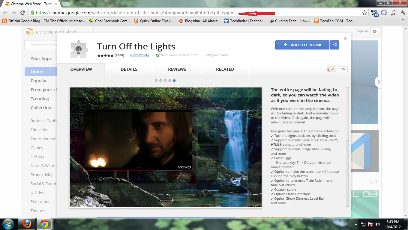 turn off light extension image
