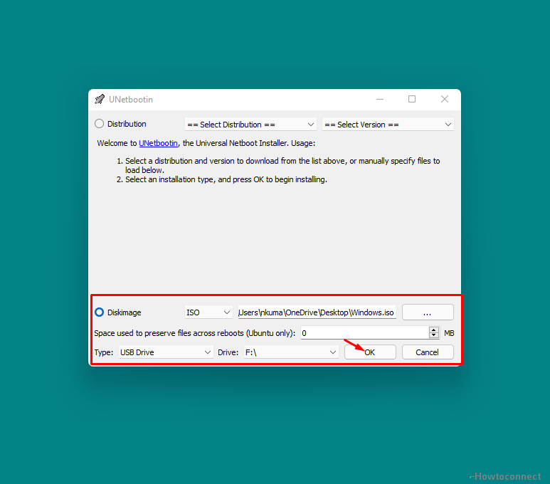unetbootin to create Windows 11 bootable USB