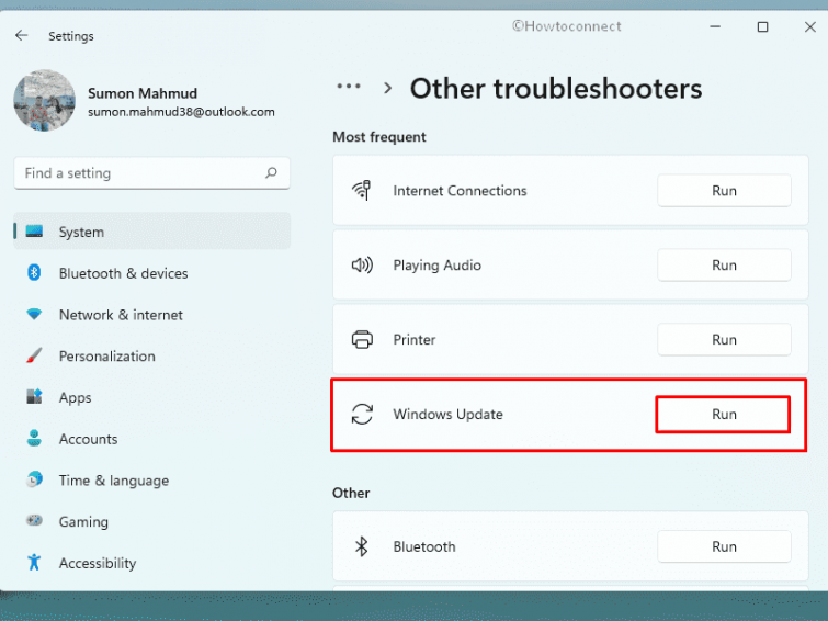 update Error 0x80071160 in Windows 10 or 11 - Run update troubleshooter