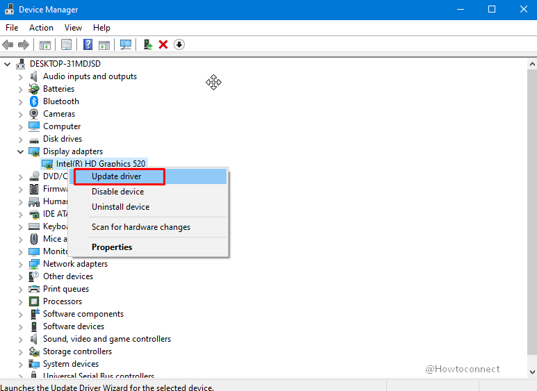 update driver for video adapter in device manager