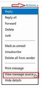 view message source option view message source option