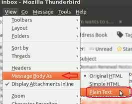 view plain text in thunderbird view plain text in thunderbird