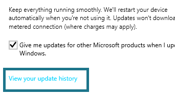 view your update history on windows 10