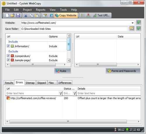 rules of downloading the webpage
