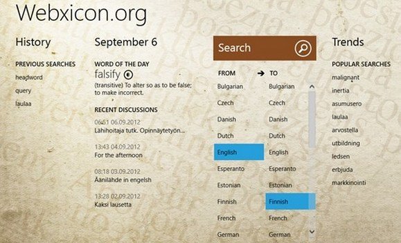 Webxicon.org Windows 8 app