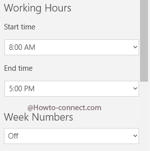 week numbers on the fringe of calendar settings