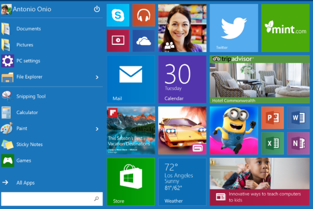 win10 tech preview start menu Windows 10 - Start Menu Returns, Task View, Multi Desktop Enter