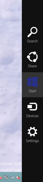How to Open windows 10 Charms Bar