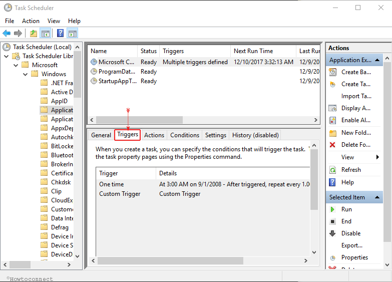 windows 10 task scheduler trigger menu