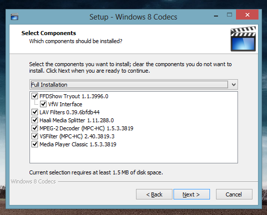 avi windows media player codec download